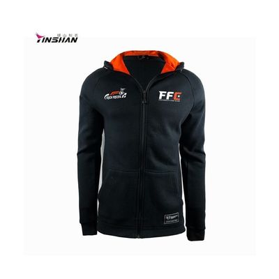 Custom Design Blank Black Streetwear Oversized Zip Men Stripe Racing Team Men Gym Hoodie