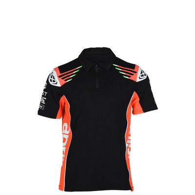 Racing Team Customized Printing Methods Breathable 100% Cotton Zipper Polo Shirt Men