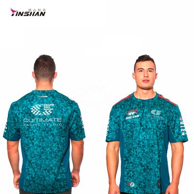 Customized Logo Sports Zip Up Polo Shirt for Auto Racing Wear Cotton/Polyester Sample