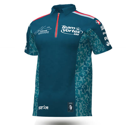 Customized Logo Sports Zip Up Polo Shirt for Auto Racing Wear Cotton/Polyester Sample