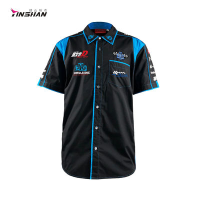 Wicking Breathable Embroidery Artwork Polyester Elastane Shirts for Active Lifestyles