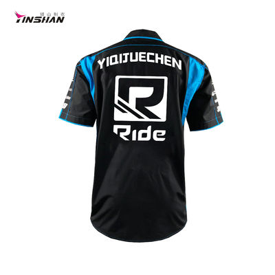 Wicking Breathable Embroidery Artwork Polyester Elastane Shirts for Active Lifestyles