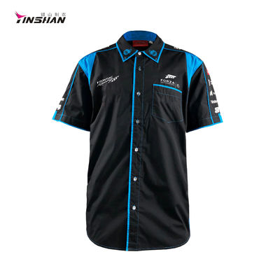 Wicking Breathable Embroidery Artwork Polyester Elastane Shirts for Active Lifestyles