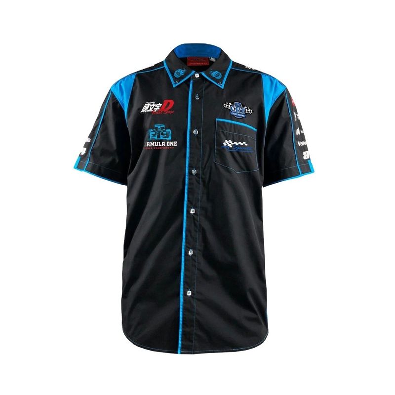 Sample Customized Logo F1 Shirt for Men 2024 Summer Casual Clothing Polyester Shirts